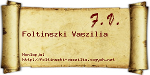 Foltinszki Vaszilia névjegykártya